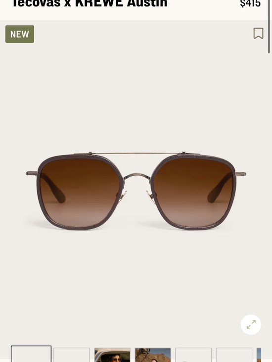 KREWE Accessories - KREWE x Tecovas Austin Brown Gradient Square Aviator Sunglasses NEW